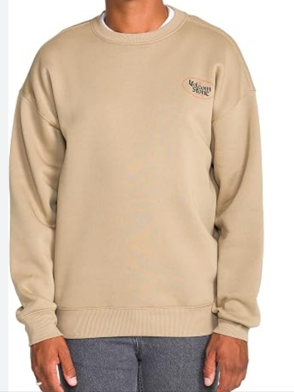 Volcom Men's Crewneck Sweatshirt in Tan